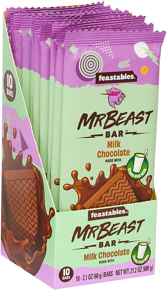 Mr. Beast Feastables Milk Chocolate Bar 60g - Box of 10