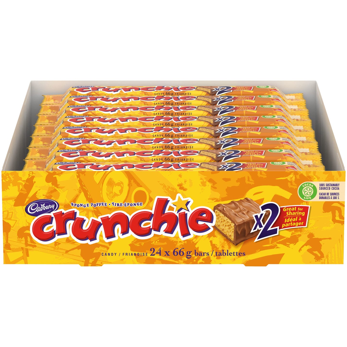 Cadbury Crunchie King Size Bar 66g - 24ct