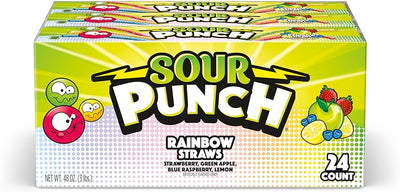 Sour Punch Rainbow Straws Candy (Case of 24)