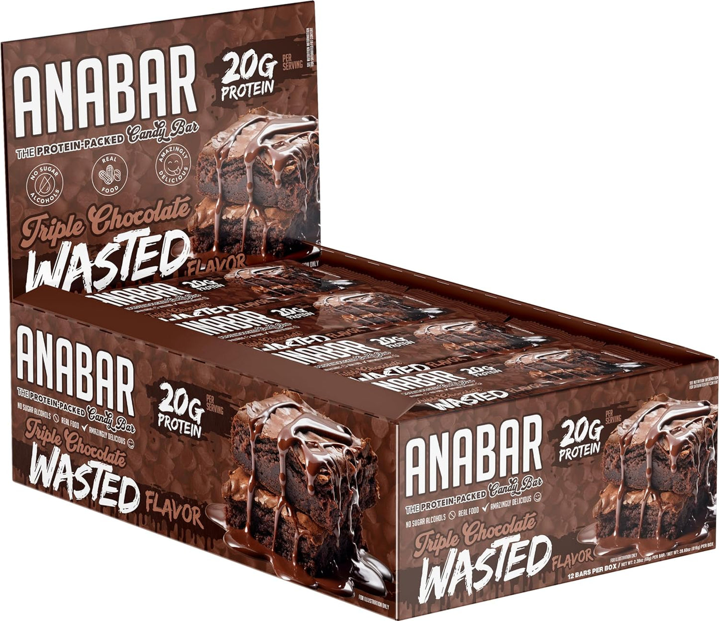 Anabar Protein Bar Triple Chocolate Wasted 65g - Box of 12