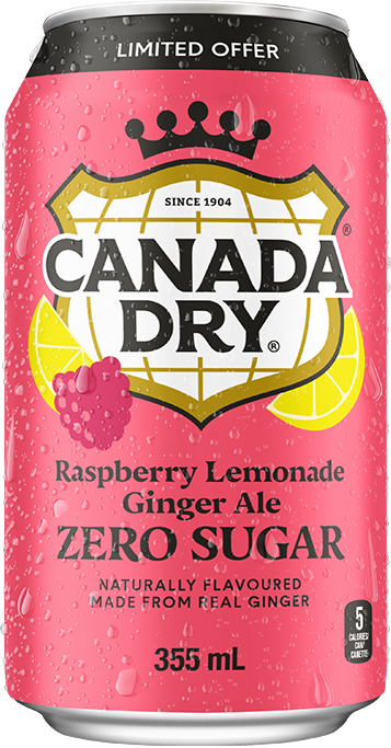 Canada Dry Ginger Ale Raspberry Lemonade ZERO 355ml (Case of 12)