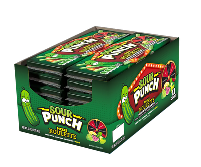 Sour Punch Pickle Roulette Straws Candy - 12ct