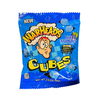 Warheads Blue Raspberry Cubes Peg Bag 99g (Case of 12)