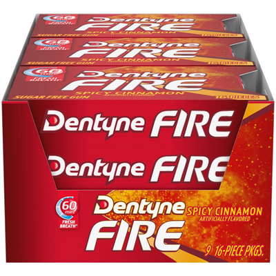 Dentyne Split Fire Spicy Cinnamon Gum - 9ct