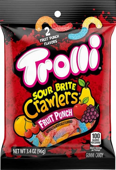 Trolli Sour Brite Crawlers Fruit Punch 99g - Case of 12