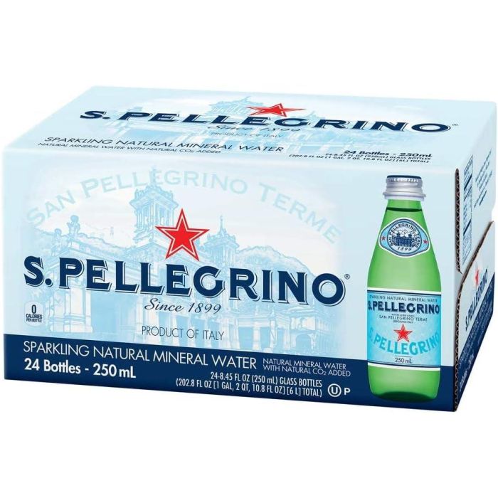 S. Pellegrino Carbonated Natural Mineral Water 250ml (24 Pack)