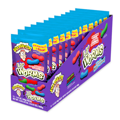 Warheads Lil' Worms 40g Peg Bags (Case of 12)