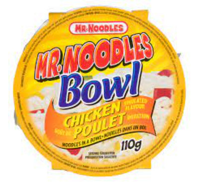 Mr. Noodles Bowl Chicken Simulated Flavor 110g (12 pack)