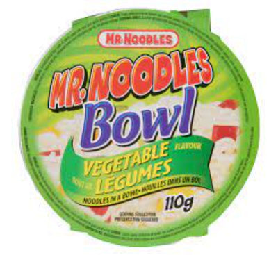 Mr. Noodles Bowl Vegetable Simulated Flavor 110g (12 pack)