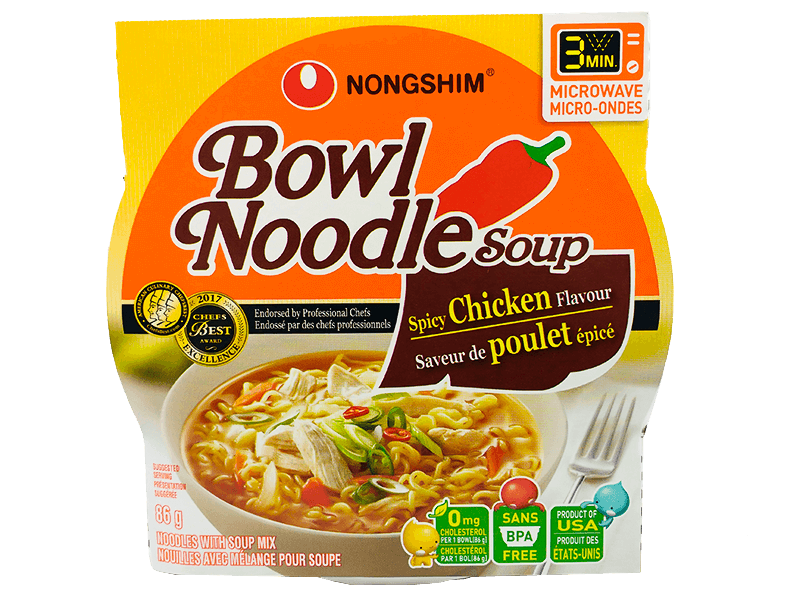 Nongshim Spicy Chicken Noodles (12 cups)
