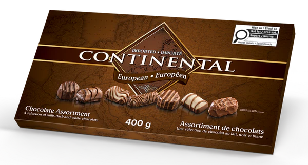 Waterbridge Continental Assorted Chocolate 400g - Case of 12