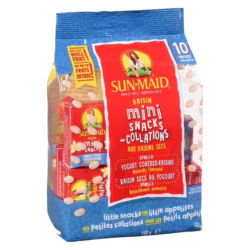 Sunmaid Mini Packs Vanilla Yogurt Raisins 10 x 14g - Case of 12