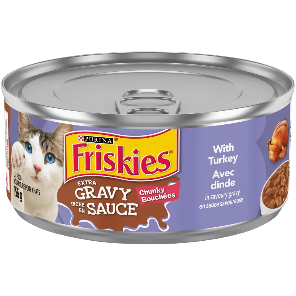 Friskies Extra Gravy with Turkey Cat Food 156g - Case of 24