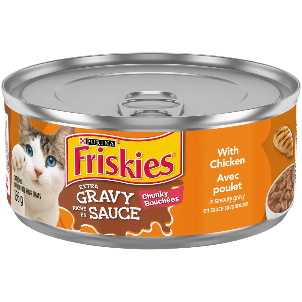 Friskies Extra Gravy with Chicken Cat Food 156g - Case of 24