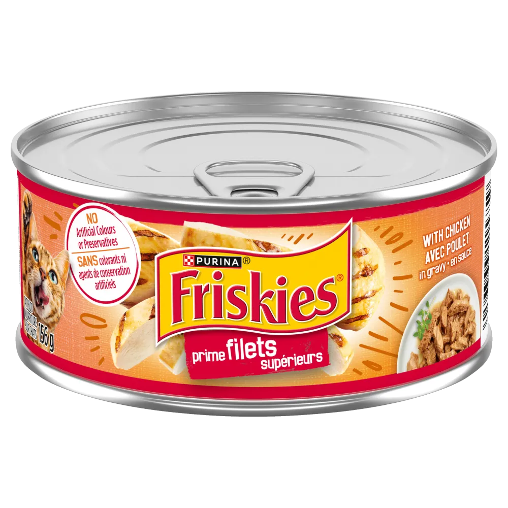 Friskies Prime Fillets with Chicken Cat Food 156g - Case of 24