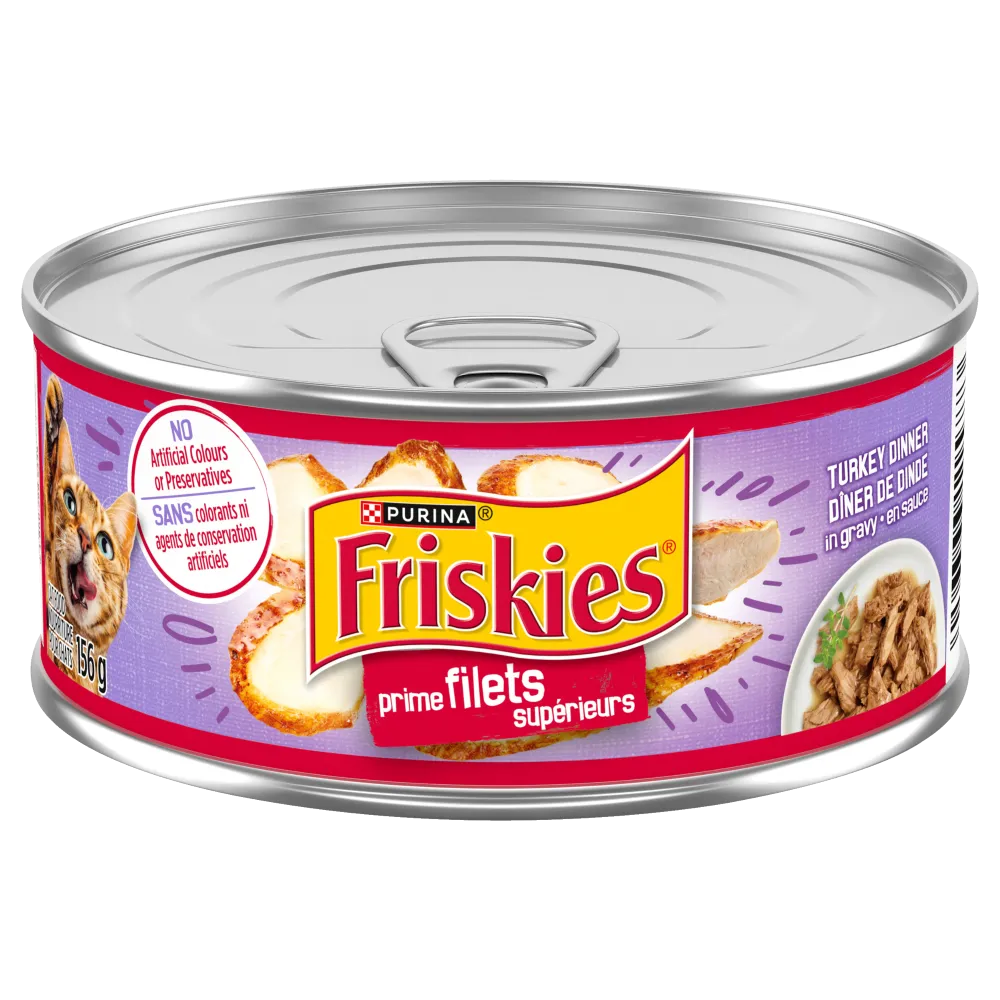 Friskies Prime Fillets Turkey Dinner Cat Food 156g - Case of 24