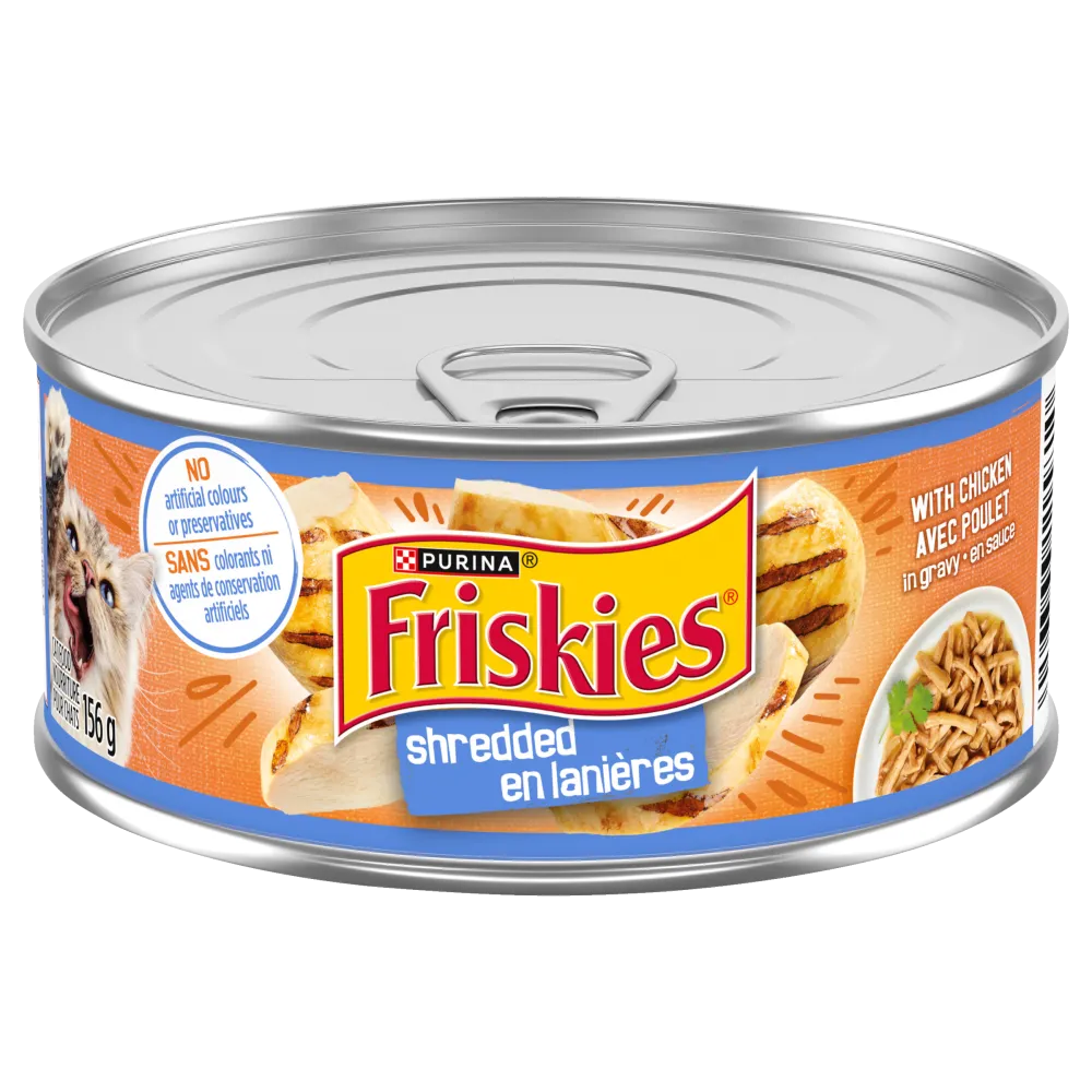 Friskies Shredded with Chicken Cat Food 156g - Case of 24