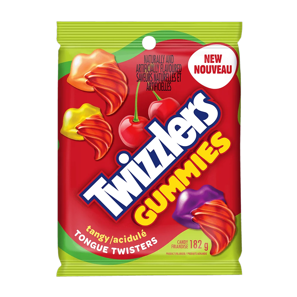 Twizzlers Gummies Tangy Tongue Twisters 182g - Case of 12