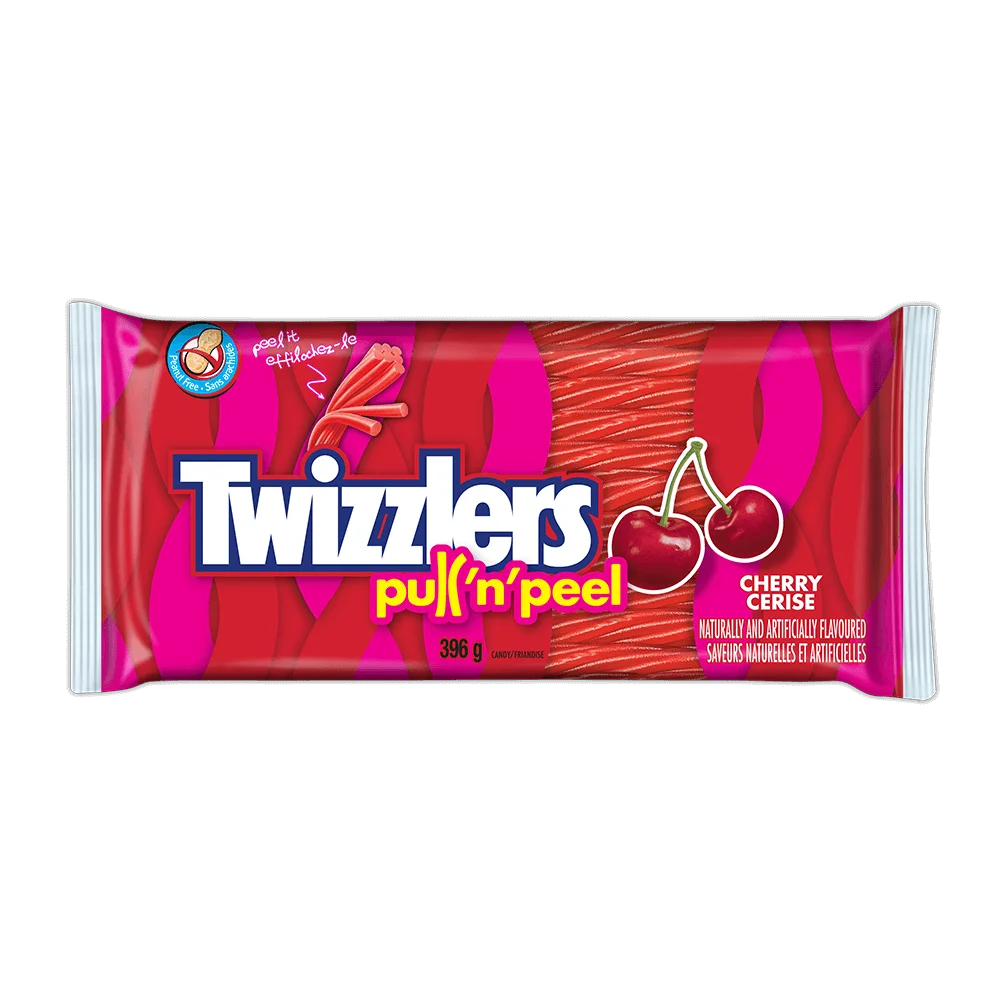 Twizzlers Pull 'N' Peel Cherry Licorice 396g (Case of 12)