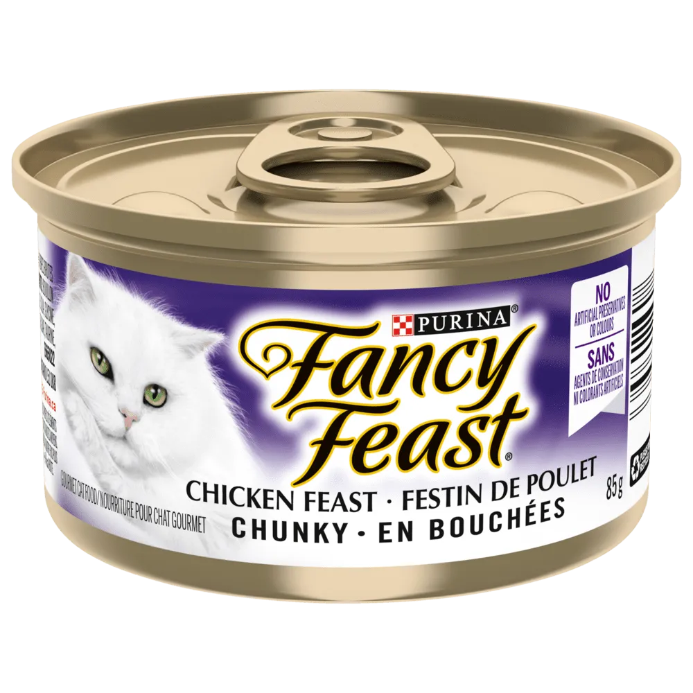Purina Fancy Feast Chicken Chunky Cat Food 85g - Case of 24