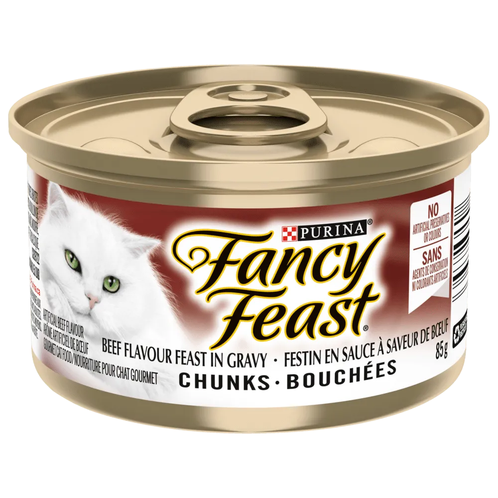 Purina Fancy Feast Beef Chunks Cat Food 85g - Case of 24