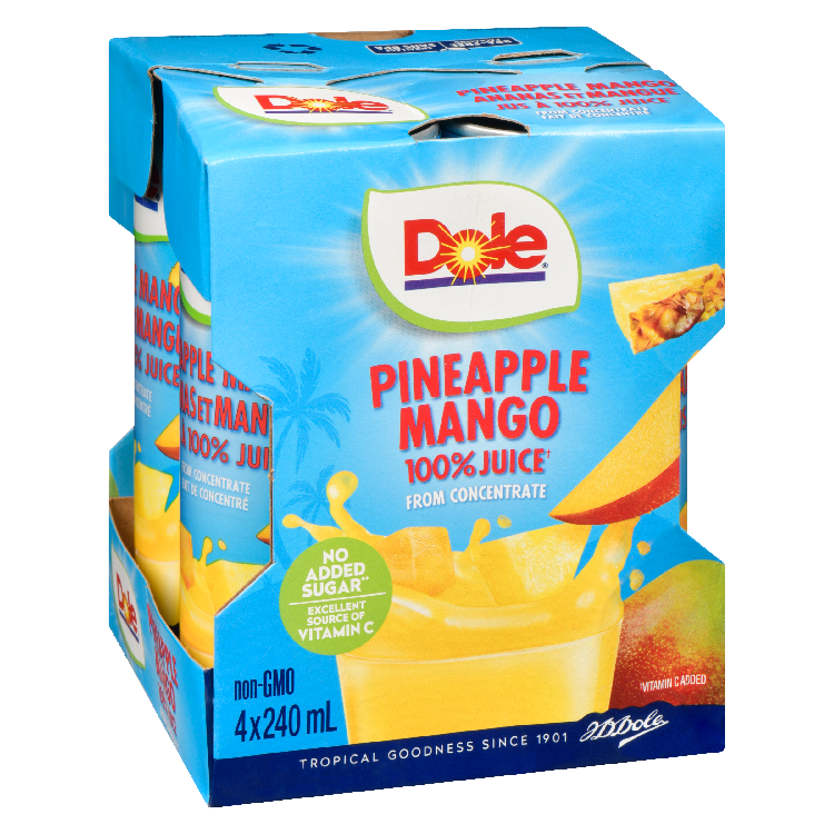 Dole Pineapple Mango Juice 240ml (4 Pack)