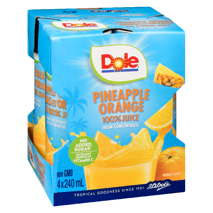 Dole Pineapple Orange Juice 240ml (4 Pack)