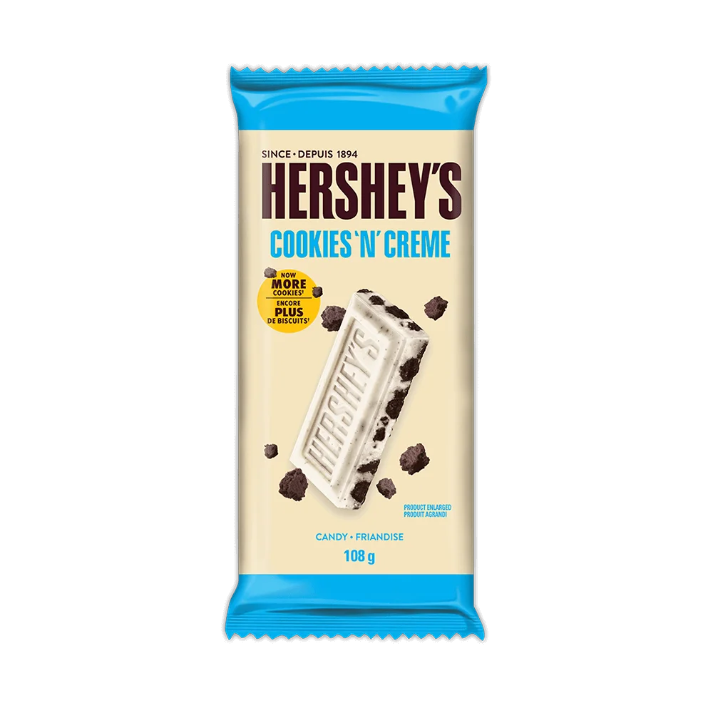 Hershey’s Cookies & Cream Bar 108g - Case of 14