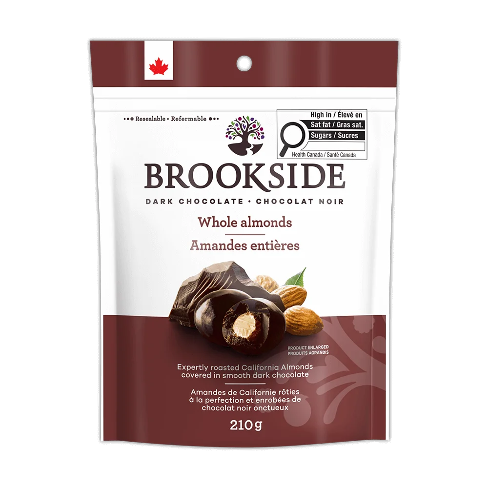 Brookside Whole Almonds in Dark Chocolate 210g - Case of 12