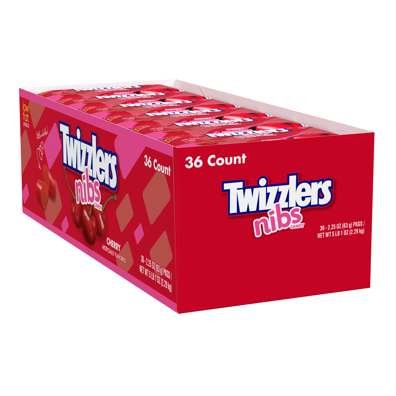 Twizzlers Nibs Cherry Licorice 63g - 36ct