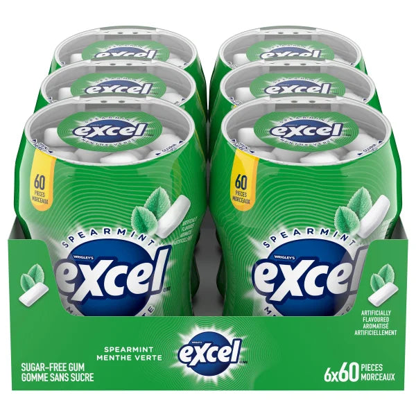 Excel Spearmint Gum 60pcs - 6ct