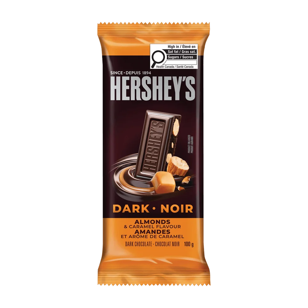 Hershey’s Dark Almonds & Caramel Bar 100g - Case of 14
