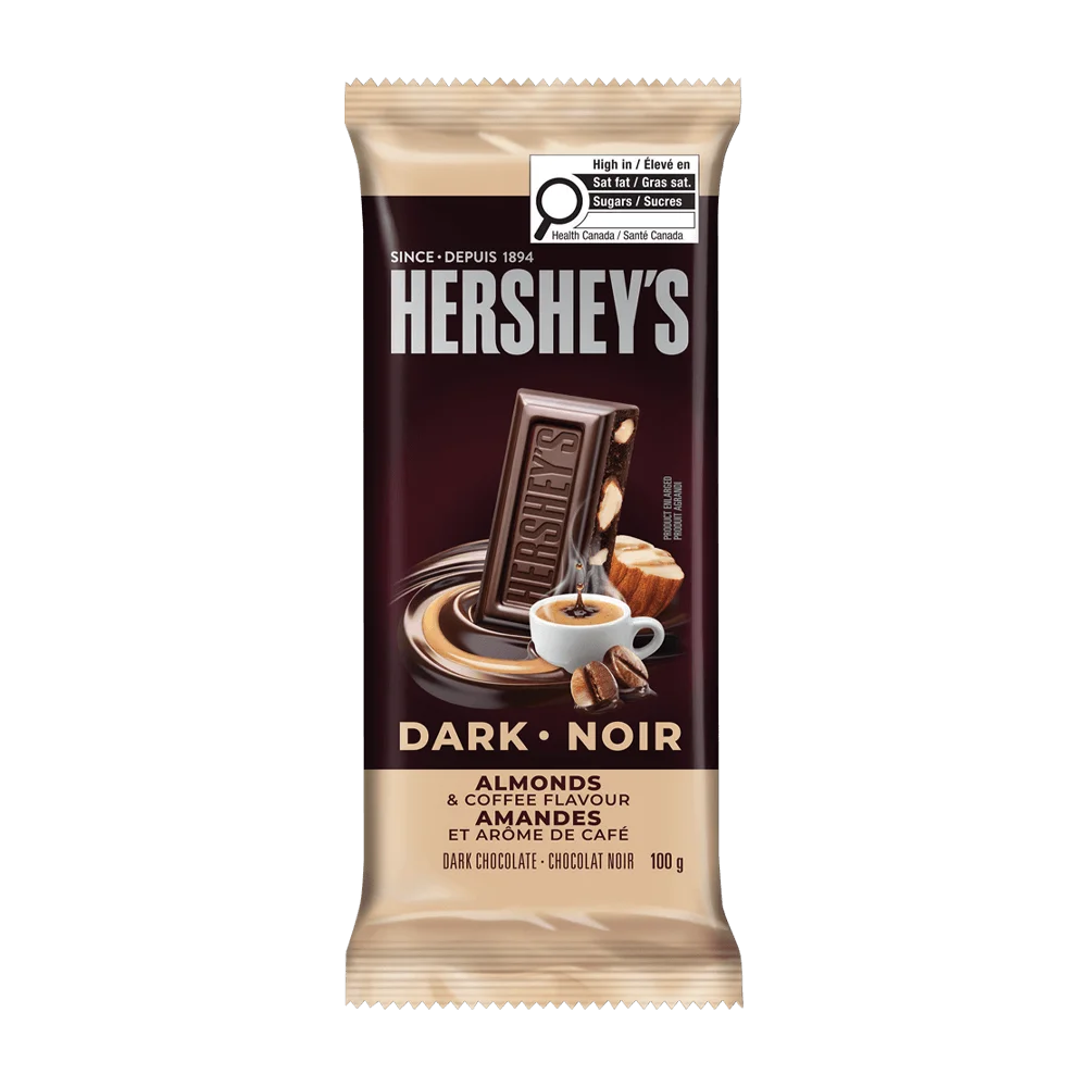 Hershey’s Dark Almonds & Coffee Bar 100g - Case of 14
