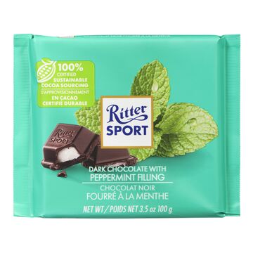 Ritter Sport Dark Chocolate with Peppermint Bars 100g - 11ct