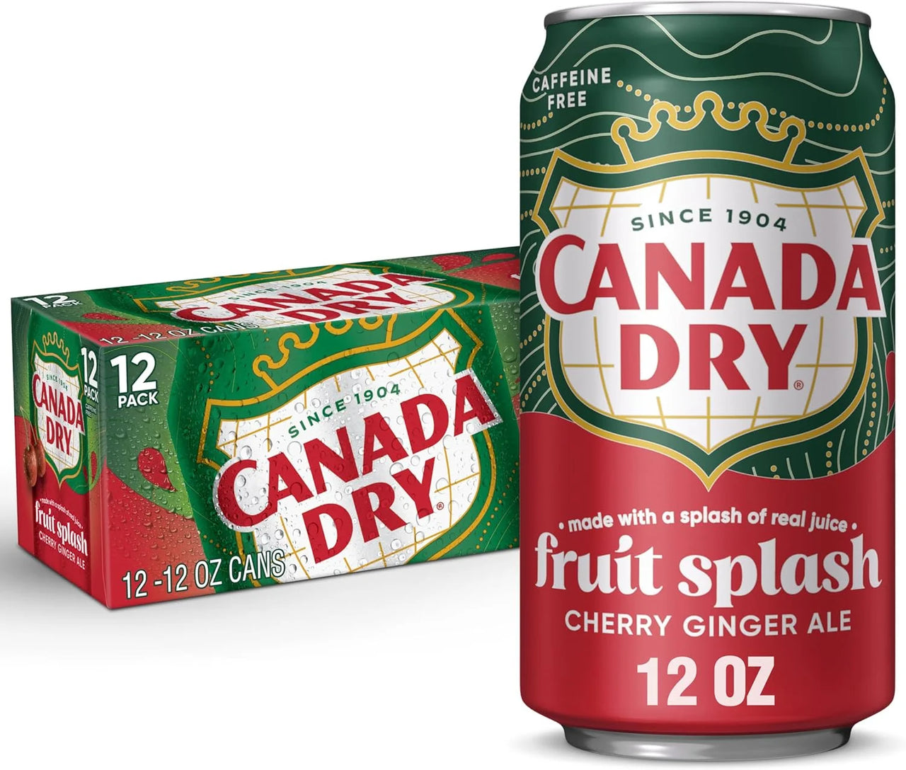 Canada Dry Fruit Splash Cherry Ginger Ale 355ml - Case of 12