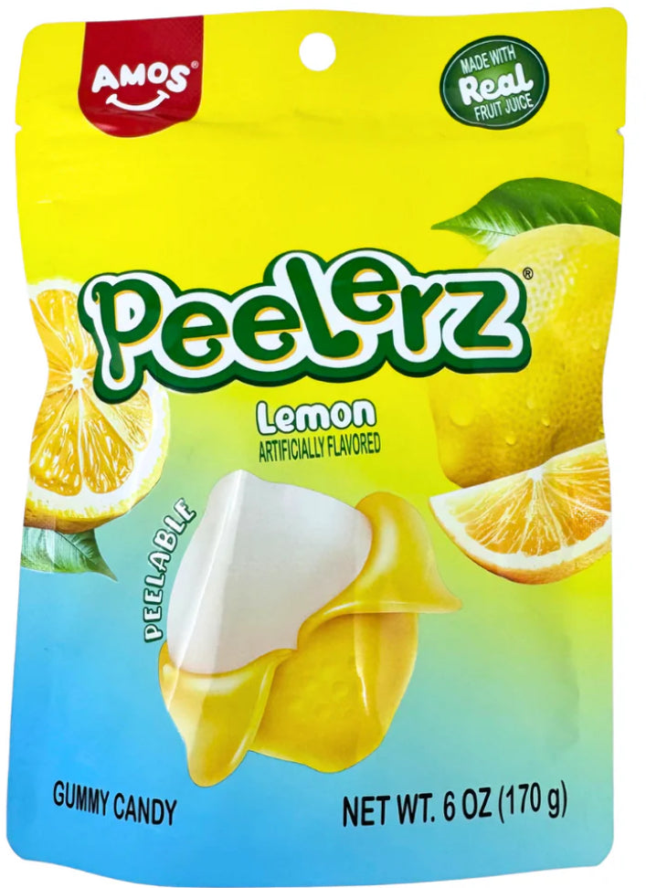 Amos Peelerz Gummy Lemon 170g - Case of 12