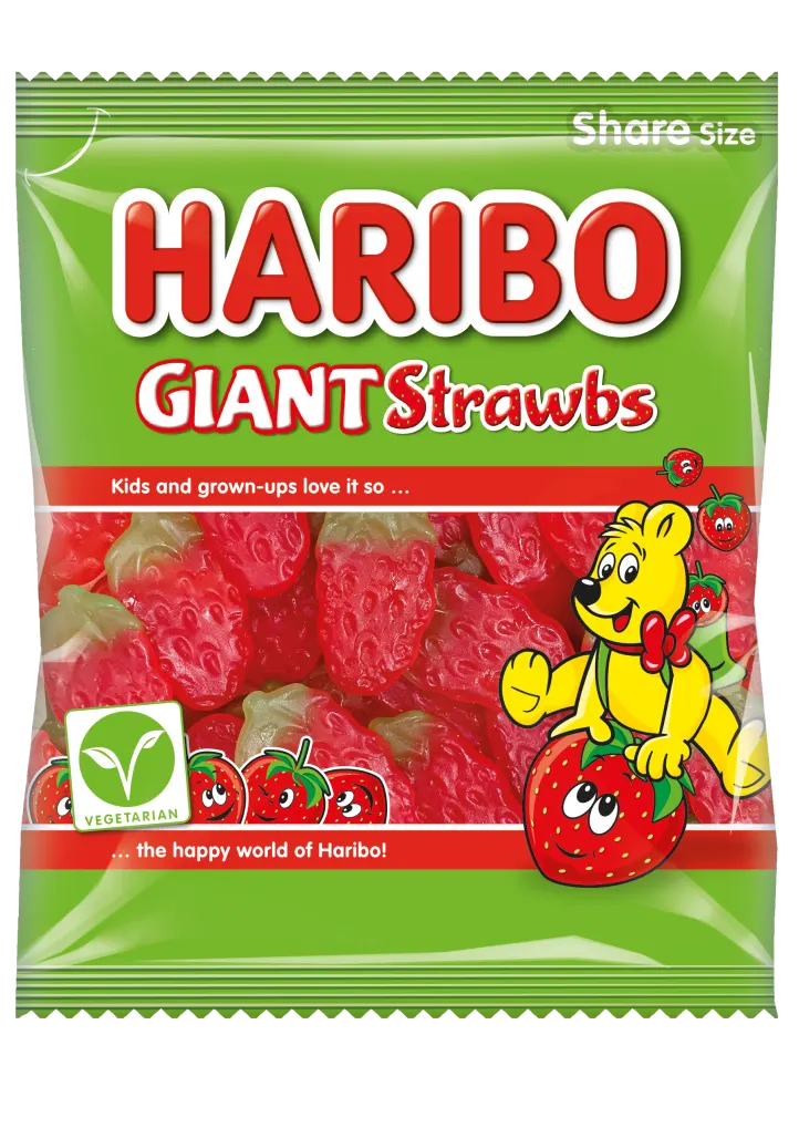 Haribo Giant Strawbs 154g - Case of 12 (UK)