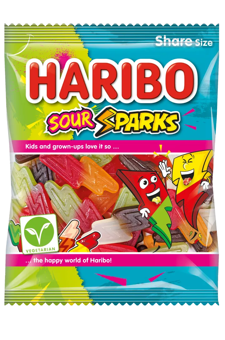 Haribo Sour Sparks 154g - Case of 12 (UK)