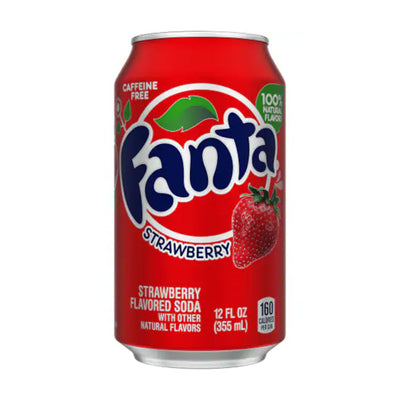 Fanta Strawberry Soda Can - Case of 12 - USA