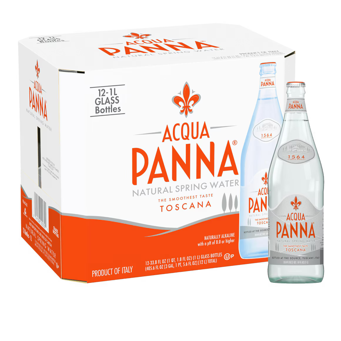 Acqua Panna Natural Spring Water 1L - Case of 12