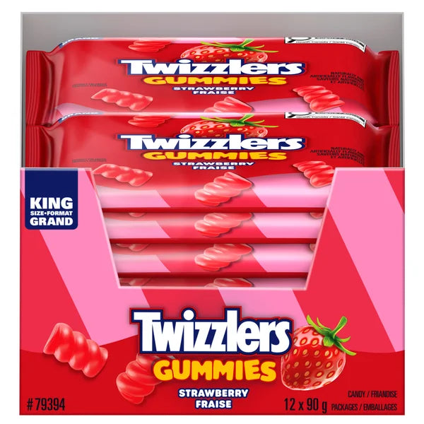 Twizzlers Gummies Strawberry 90g - 12ct