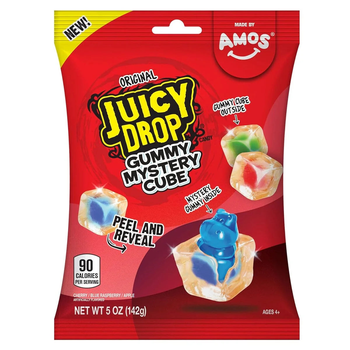 Amos Original Juicy Drop Gummy Mystery Cube 5oz - Case of 12