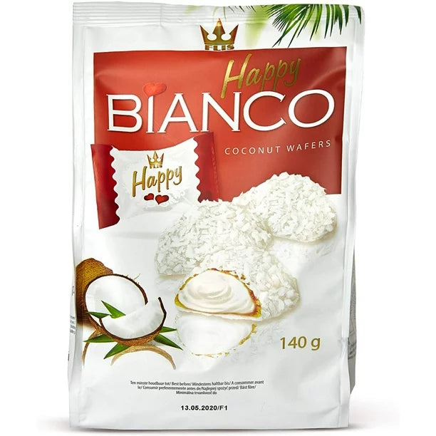 Flis Happy Bianco Coconut Wafers 140g - Europe