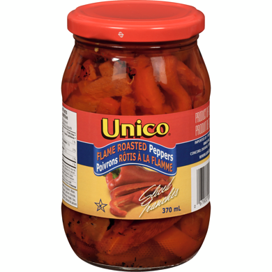 Unico Sliced Flame Roasted Peppers 370ml - Case of 12