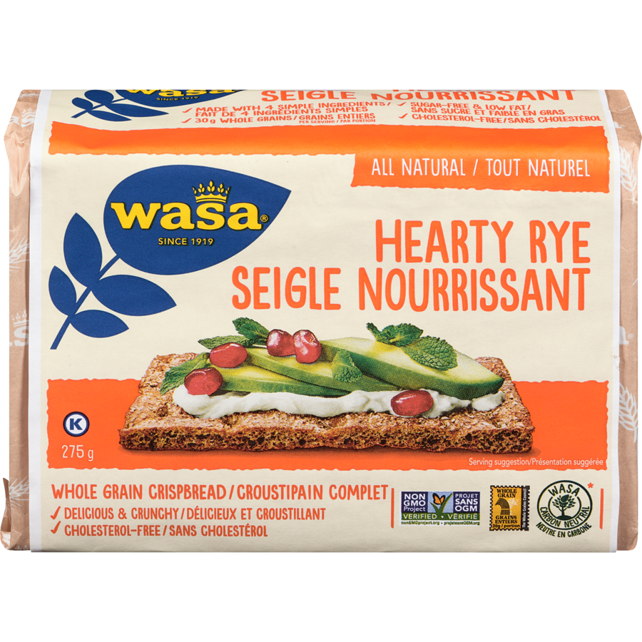 Wasa Hearty Rye Crisp Bread 275g