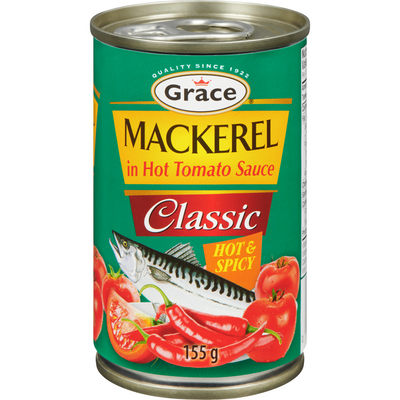 Grace Mackerel in Hot Tomato Sauce Classic Hot & Spicy 155g - Case of 50