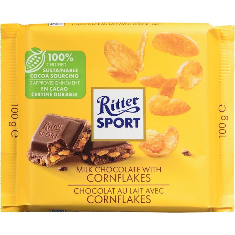 Ritter Sport Milk Chocolate with Cornflakes Bars 100g - 10ct