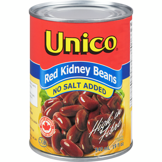Unico Red Kidney Beans No Salt 540ml - Case of 12