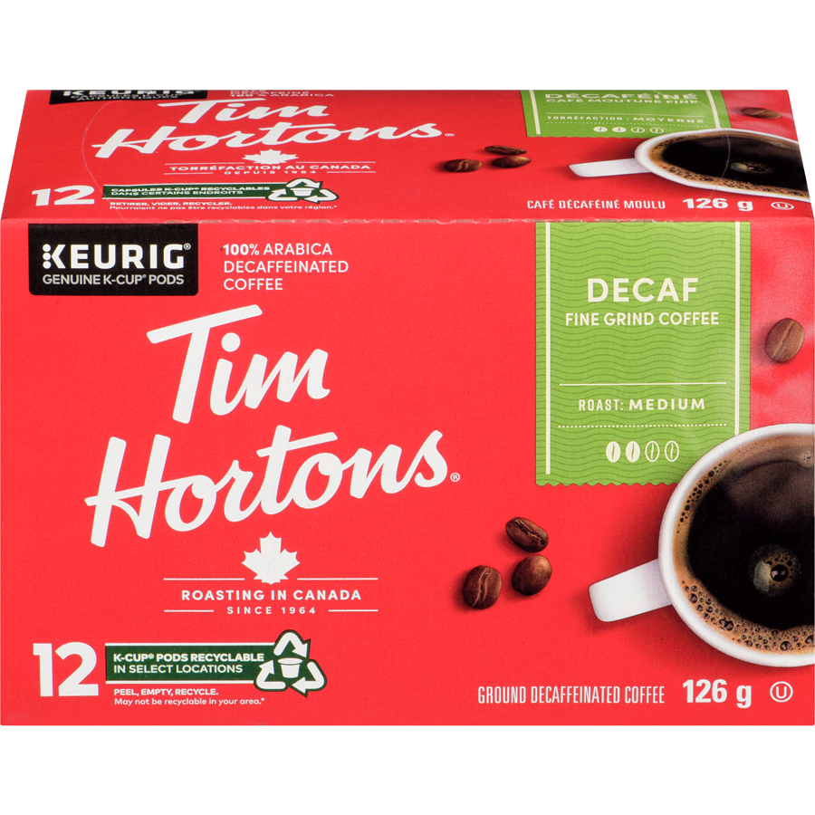 Tim Hortons Decaf Coffee K-Cups 126g - 12ct