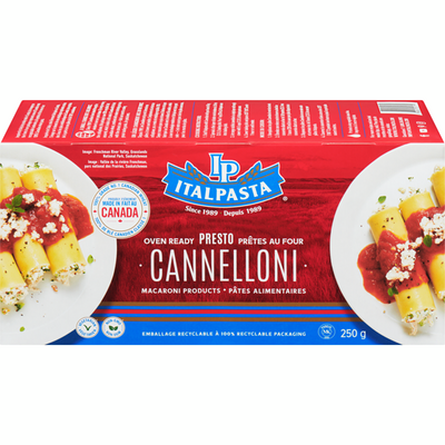 Italpasta Cannelloni Oven Ready 250g - Case of 12